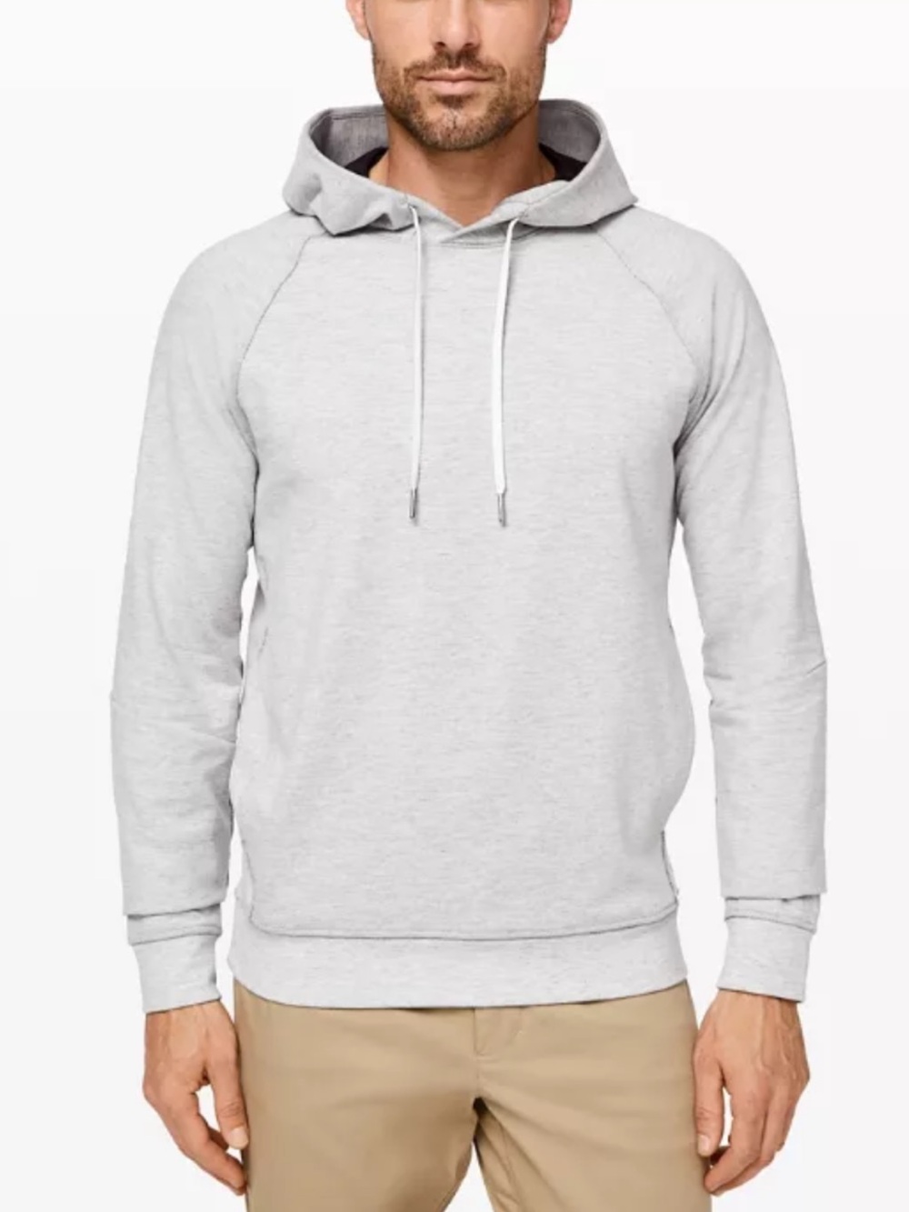 Lululemon Men's Light Gray Hoodie Sweatshirt